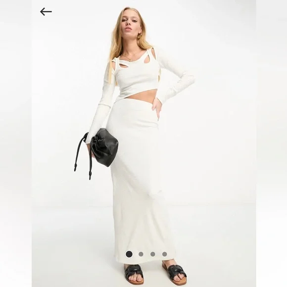 chinese dress ladies Rent Asos Edition Lisa Drape Sleeve Plunge Dress With Floral Embellishment  In Ivory